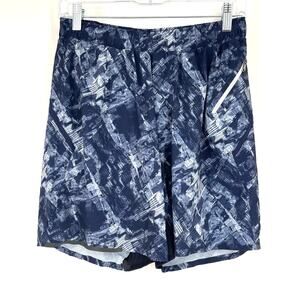 Lululemon Men's Surge Short Lined 6.5" Medium Blue Geometric